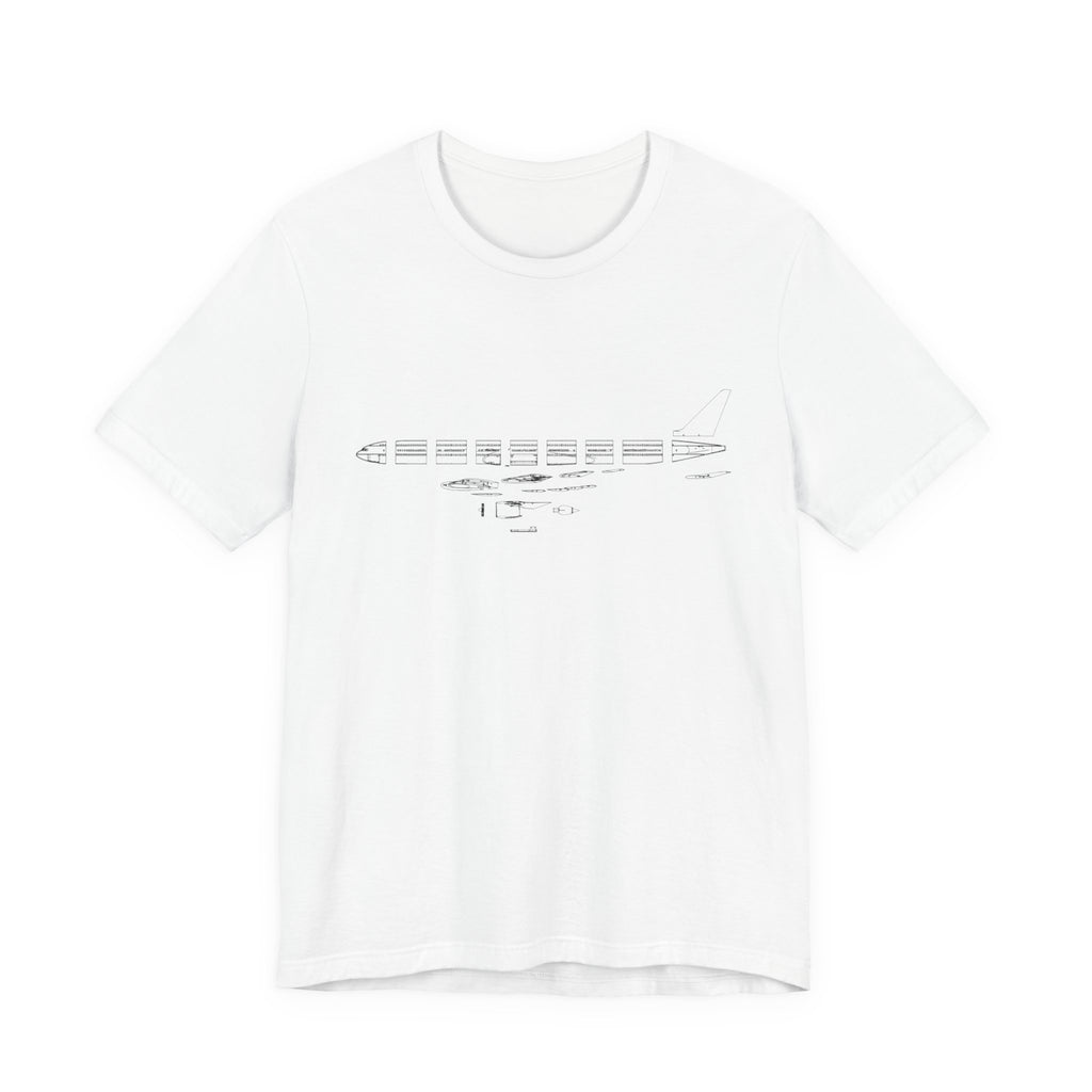 777-9 Schematic Tee — Minimal Line Art Plane T‑Shirt