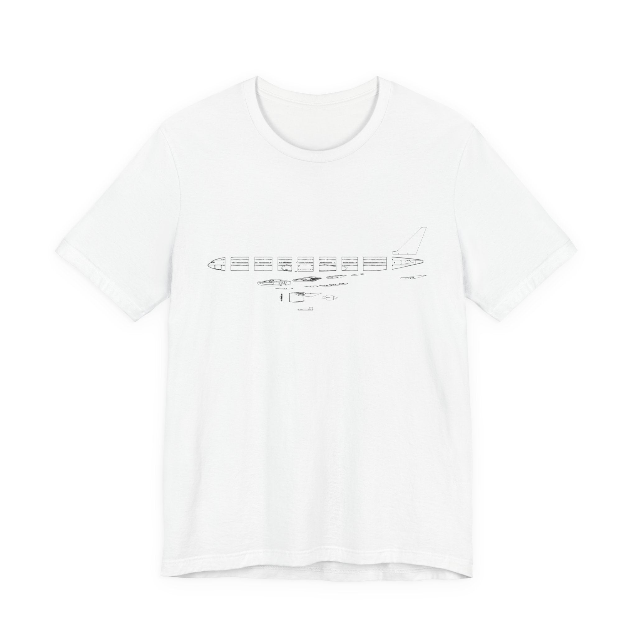 777-9 Schematic Tee — Minimal Line Art Plane T‑Shirt