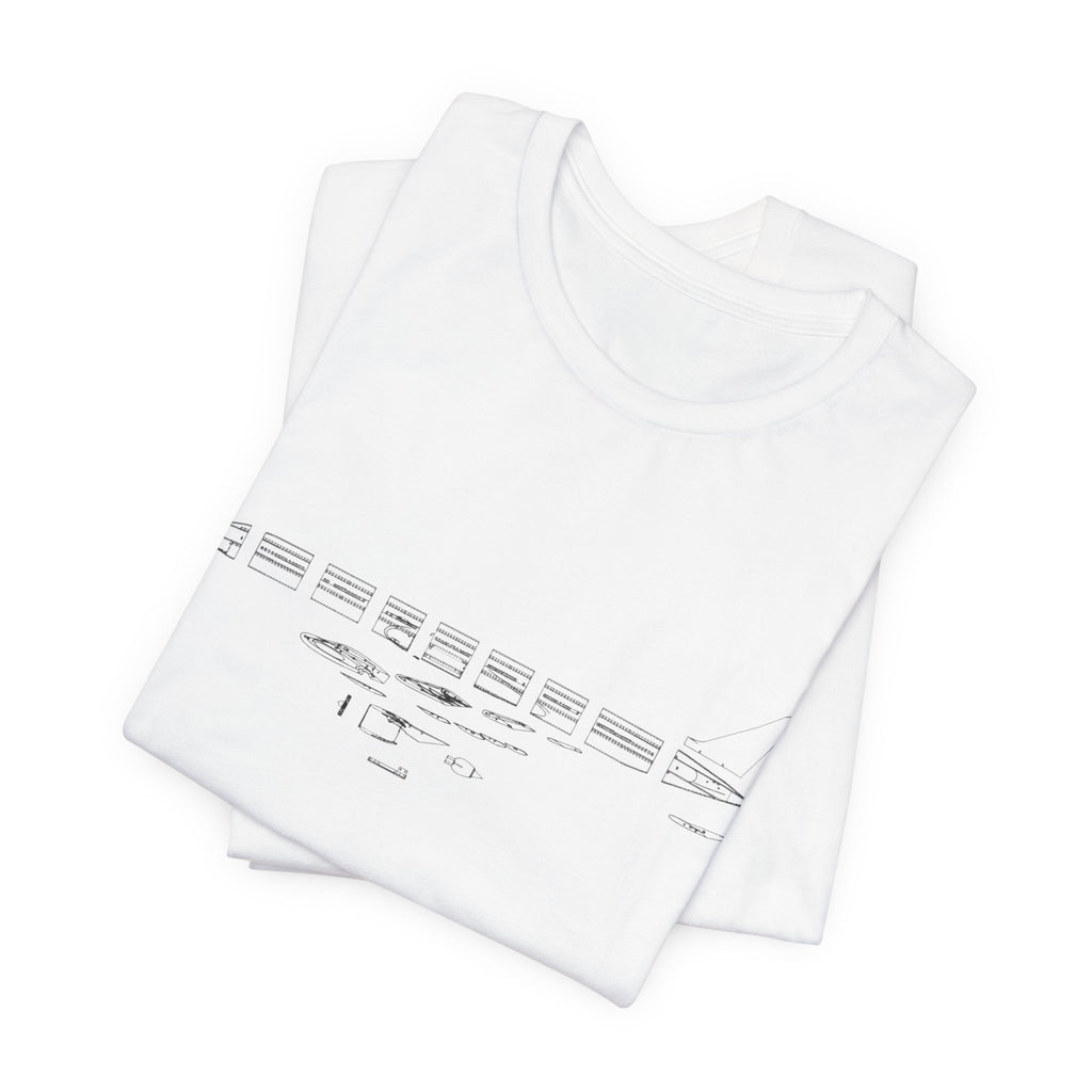 777-9 Schematic Tee — Minimal Line Art Plane T‑Shirt