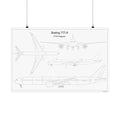 Boeing 777-9 Blueprint Matte Poster — Aviation Wall Art Print