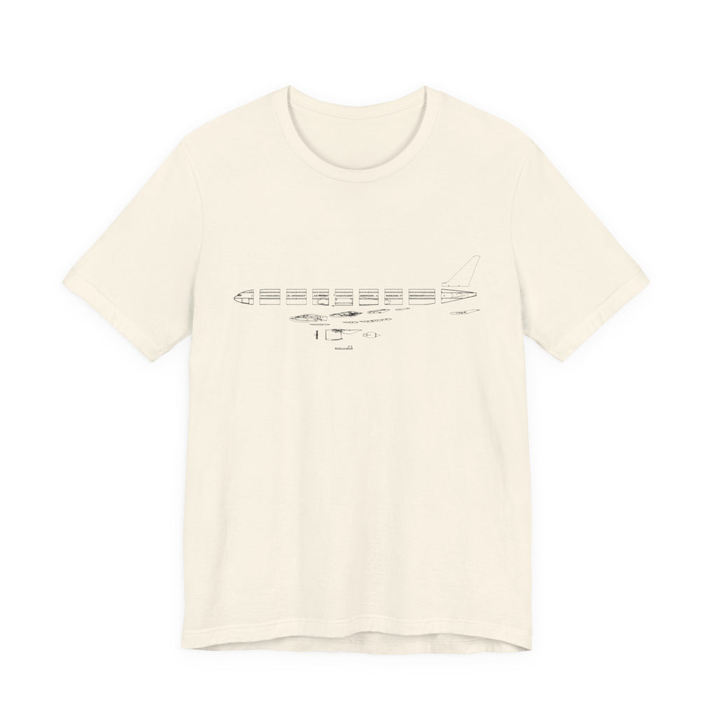 777-9 Schematic Tee — Minimal Line Art Plane T‑Shirt