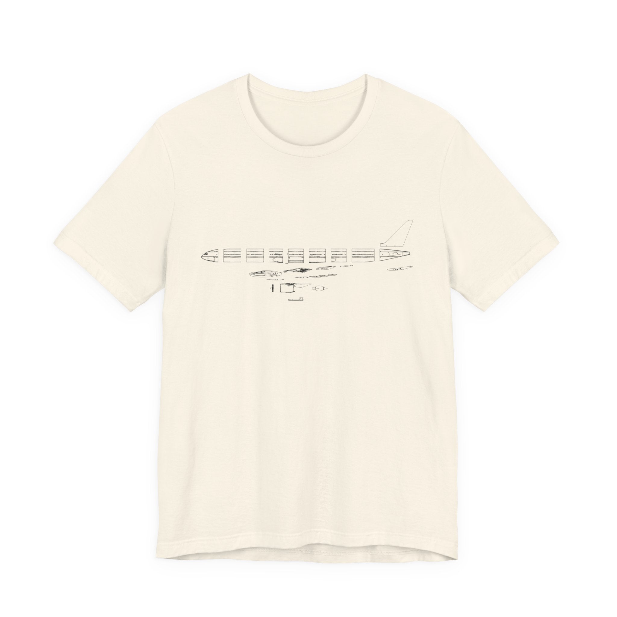 777-9 Schematic Tee — Minimal Line Art Plane T‑Shirt